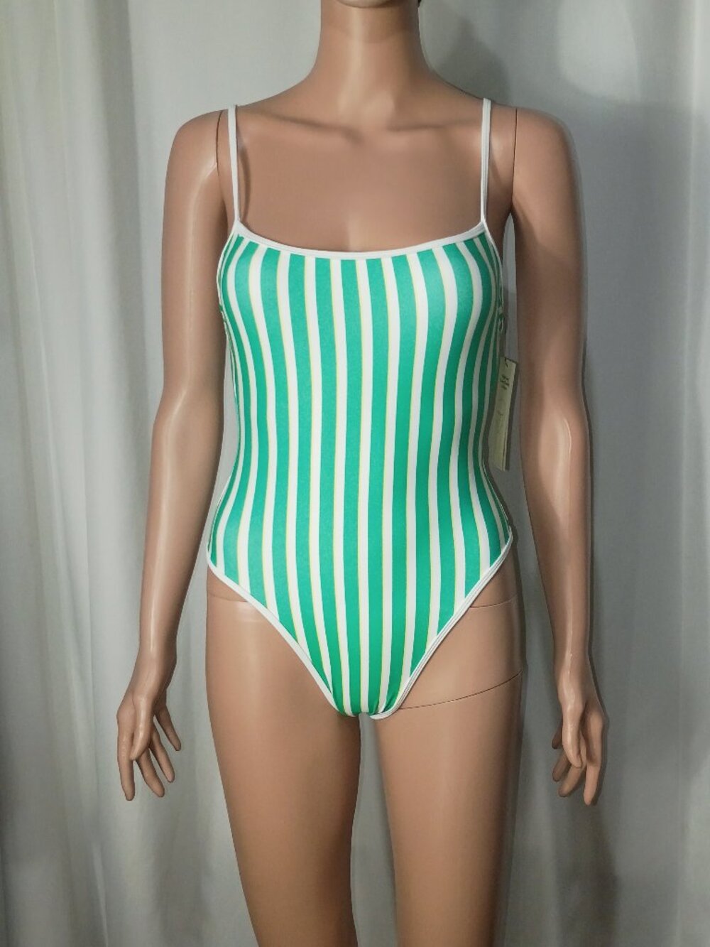 No boundaries sport stripe high leg extra cheeky swimsuit size xxs (00)